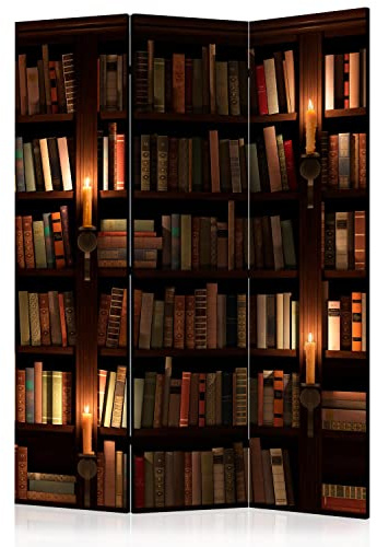 murando - Paravent Décoratif Intérieur Acoustique, Livres, 135x172 cm | 3 Panneaux, Séparateur de Pièce Insonorisant, Isolation Phonique, Pour Bureau, Fabrication EU, Mousse Acoustique, Vintage