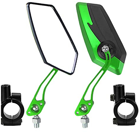 ETOPARS 1 Paire 10mm 8mm Rétroviseurs de Moto Universels Vert Rétroviseur de Guidon d'extrémité Moto Rétroviseurs Latéraux Rotation Réglable Scooter avec 7/8 Montage