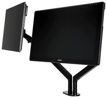 HUION ST420 Support Ecran PC 2 Ecran,Support Double Ecran PC Hauteur Ergonomique,Compatible avec Les moniteurs jusqu'à 32,Maximal de 9kg,VESA réglable 75 et 100mm,Rotation à 360°