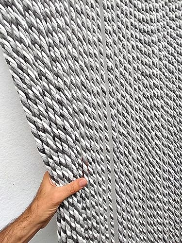 MadeInNature Türvorhang, natürliches geflochtenes Baumwollseil, hochwertig, für den Innen- und Außenbereich, Breite 90 cm x Länge 200 cm, verschiedene Modelle (Hellgrau, Dunkelgrau, Weiß, 54 Stränge)