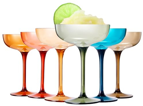 Plastic Acrylic Shatterproof Martini, Margarita, Champagne & Cocktail Unbreakable Glasses, Large Coupe Glasses 15oz, 6 Set, Tritan European Design Drinkware, BPA-free,Reusable, Pool, Indoor & Outdoor