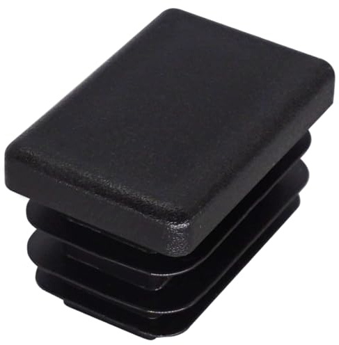 SKIR'CO (40 pezzi) Tappi rettangolari in plastica 20 x 30 mm, tappi rettangolari opachi, inserti rettangolari per tubi, cappucci per pali di recinzione, nero RAL 9005