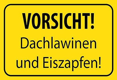 AGDeko® Blechschild Vorsicht Achtung Dachlawinen Eiszapfen Größe 30x20 cm