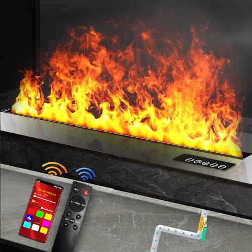 Sunlitup Water Vapor Fireplace, Realistic Flame Mist Fireplace, Remote Control, Electric Fireplace Humidifier for Home Decor 31.6
