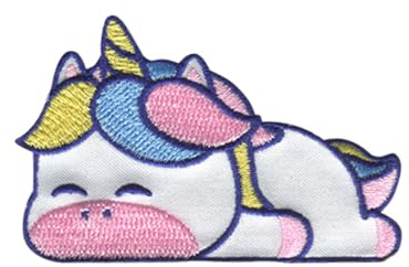 Catch the Patch Einhorn schläft - (Größe: 7 x 4,5 cm) – Patches, Bügelbilder, Aufbügler – zum Aufbügeln oder Aufnähen – Ideal für Kleidung, Rucksäcke