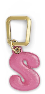 UNTAGS - Charm Buchstabe S - Material mit Ledereffekt - inklusive Goldener Metallschnalle - Rose