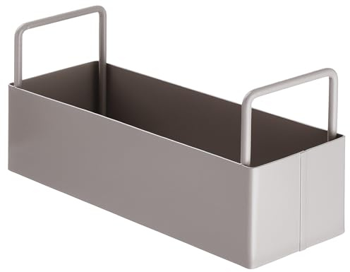 BUTLERS Küchenorganizer Metall - SIDELINE - mit Griffen | Farbe Braun - 25x9x12 cm - Besteckkorb für Besteck & Flaschen - Vorratsorganizer zur Ordnung & Vorratshaltung