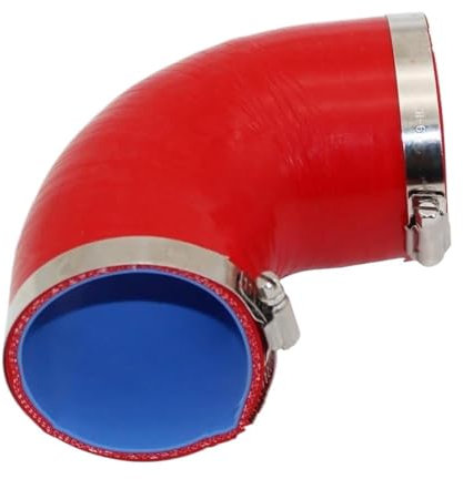 Ansaugrohr Universal-Silikonschlauch, 90-Grad-Anschluss, Auto-Ladeluftkühler, Turbo-Ansaugrohr, Rot Lufteinlässe (Größe : 25MM)