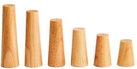 MOEENS Möbelbeine, gedrechselte Holzfüße für Nachttisch, Massivholz, Tischbeine, rund, Massivholzfuß, Möbel, Holzfuß, Holzsofa-Füße (Farbe: 6 cm Durchmesser, Größe: 20 cm hoch)