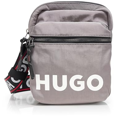 HUGO Herren Quentyn Multipocketed Crossbody Bag Umhängetasche, Fossil Grey