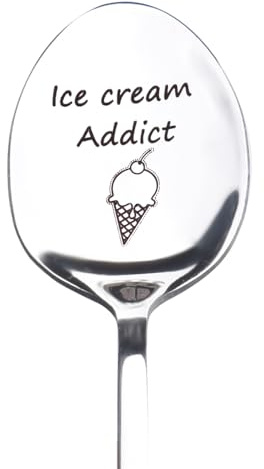 Funny Ice Cream Spoon Gift for Sister Brother Ice Cream Lovers Gifts for Grandpa Grandma Christmas Birthday Gifts for Husband Wife Wedding Gift for Son Daughter Gift for Boys Girls Friend Gifts Spoon
