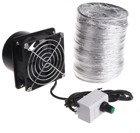 Extractor de humo, extractor de humo, conducto de ventilación USB, velocidad ajustable, para soldar leña y circulación de aire, Extractor Industrial de Aire, VentilacióN (ventilador más tubo de 1 m)