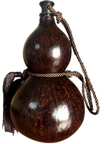 Gourd Bottle, Retro Gourd Water Bottle Bee-Waxed Gourd Water Bottle with Leakproof Roped Cap Natural Gourd Water Bottle for Daily Use, Outdoor Adventures, Role Playing Props