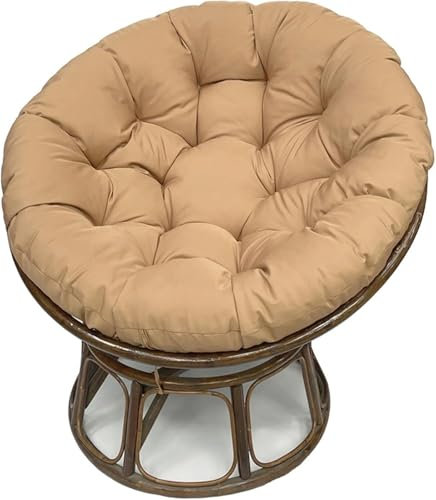 Ersatzkissen für Eierstühle für drinnen und draußen, Rattan, abnehmbar, mit rutschfesten Bändern, Farbe 10, 120 x 120 cm