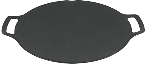Korean BBQ Grill Pan, Non Stick Aluminum Griddle with Double Handle, Fast Heat Conduction for Gas Cooker, Camping (25cm)