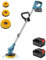 Spazzola Elettrica per Pulizia, Spazzola Rotante per Pulizie da 21V con 2 Batterie da 1500mAh 800W e 3 Testine da 110/125/150mm Spazzola per Giunti Regolabile 90-120cm per Pavimenti Piastrellati