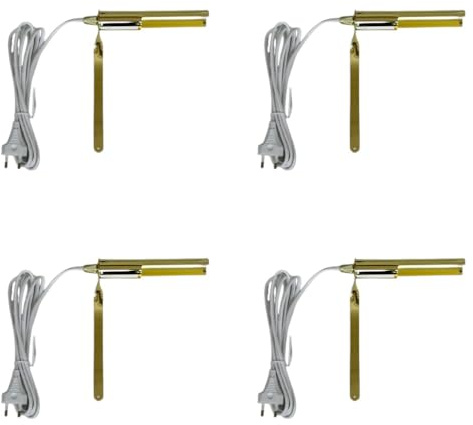 4 x Bildleuchte im Set messing Dekoleuchte Unterbaulampe E14 Regalleuchte