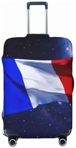 ADAhgu Modische Kofferhülle mit französischer Flagge, personalisierter Gepäckschutz für Reisen und Business, Schwarz , XL