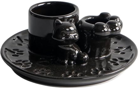 Guaber Supporto per Candele in Ceramica Adorabile Gattino Che Progetta Candelabello Multifunzionale per La Decorazione della Domestica