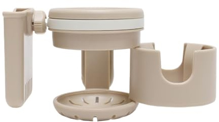 Doiyislem Portavasos Accesorio para Cochecito,Soporte de Bebida con Rotación 360° y Soporte para Móvil | Portabotellas Multiusos para Carrito De Compra Y Silla De Ruedas