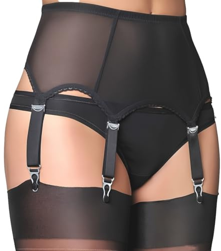 ROKZELT Autoreggenti Sexy Donna Hard, Reggicalze Donna Hot, con 6 Clip, Lingerie Sexydonna Hot, Reggi Calze Da Donna Hot, Autoreggenti, Guepiere Con Reggicalze E Calze