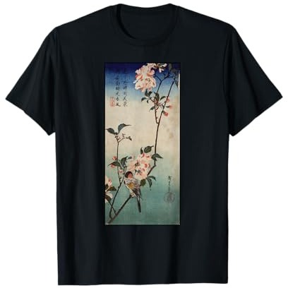 Oiseaux Arbre Cerisier Fleur Japonais Bois Art Japon T-Shirt