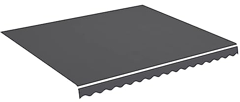 vidaXL Tissu de Remplacement pour Auvent Toile d'Auvent Tissu de Rechange pour Store Banne de Jardin Patio Terrasse Extérieur Anthracite 4x3,5 m