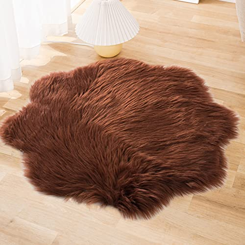 qing yun Weiches Plüsch-Katzenbett, beruhigendes Schaffell, Kunstfell, Haustierkissen, selbstwärmend, für Katzen, Hunde, Welpen (50 cm, braun)