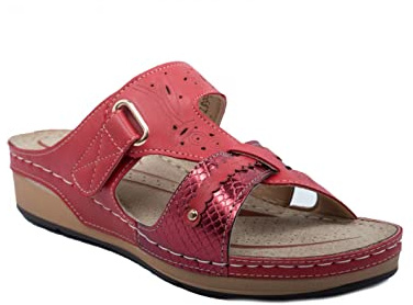 Mules Femme Confortables en Simili Cuir - Mules Orthopédiques avec Semelle Anatomique et Bride Réglable 35-42