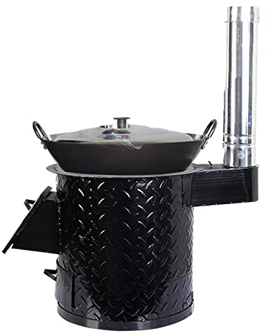 YYUINU Feu De Carbone Intérieur/extérieur, Poêle À Bois, Cuisinière Rurale, Réchaud De Camping Polyvalent pour Tente, Intérieur, Villa, Abri, Chauffage Et Cuisine,M