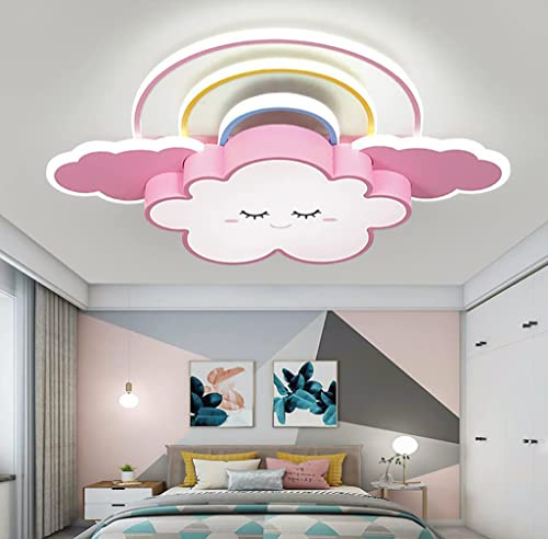 CNMKLM Plafonnier Pour Chambre D'enfant LED À Intensité Variable Avec Télécommande Garçons Filles Plafond Acrylique Nuages ​​Arc-En-Ciel Décoration Chambre Lustre Dessin Animé Chambre D'enfant Table