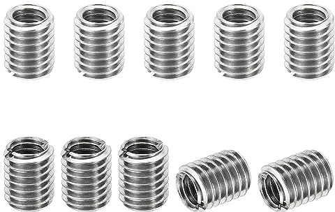 PATIKIL Insert Fileté, M8*1.25 Mâle Vers M6*1 Femelle 10mm 10 pcs | Filetage Adaptateurs Manchon Réduction Écrou, Réparation Insérer Écrou Vis Réducteur, Conversion Inox Acier Fixation