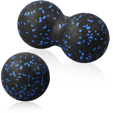 Balle de Massage Set Ballon en Mousse Reeducation Balle de Massage en Forme de Cacahuète- Boule Massage Pied Fasciite Plantaire Double Balles de Massage pour Yoga,Tissus Profonds (2Pcs)
