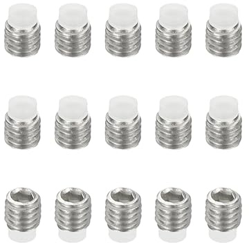 PATIKIL M3x6mm Nylon Tip Grub Screw, 15pcs 304 Stainless Steel Metric Hex Socket Head Cup Point Anti Slip Set Screws Internal Hex Drive Hardware