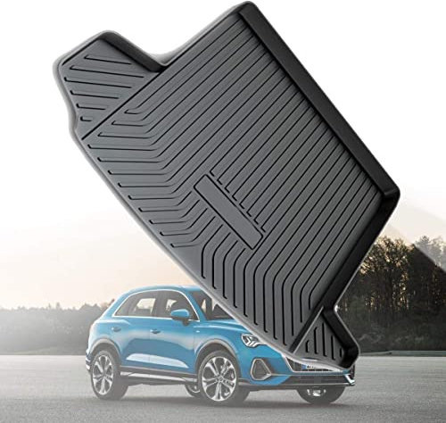 LXBSXY Maßgeschneidert Gummimatte Kofferraumwanne für Audi Q3 2021 2020 2019,Anti Rutsch Matte Auto,Schutzmatte schwarz,Kofferraummatte Zubehör