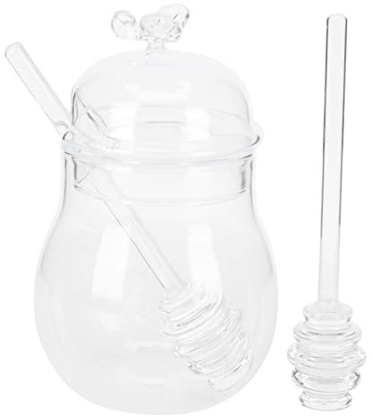 MAGICLULU Teiliges Glas-honigtopf Mit Deckel Und Rührstab Transparente Vorratsdose Für Honig Marmelade Gewürze Tee Vielseitiges Lebensmittel-aufbewahrungsglas Für Küche Und Haushalt