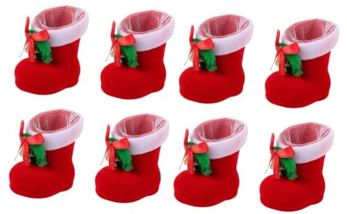VALICLUD 8 Piezas Botas de Navidad para Colgar Contenedores de con Diseño Resistentes y Suaves Decoración para Infantiles y Navideño