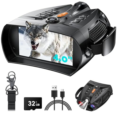 Gafas de visión Nocturna, binoculares SKYBASIC con Zoom Digital de 10x, Pantalla HD de 4 Pulgadas, batería Recargable de 5000 mAh para observación de Aves, Camping y Caza