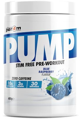 Per4m Pump Stim Free Pre Workout & Glycersize™ Powder | 10g L-Citrulline, 3g Taurine & 3000mg Glycersize for Pump, Hydration & Muscle Fullness | 30 Servings, 495g + 90g (585g, Blue Raspberry)
