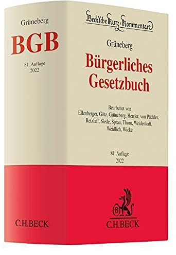 Bürgerliches Gesetzbuch: mit Nebengesetzen insbesondere mit Einführungsgesetz (Auszug) einschließlich Rom I-, Rom II und Rom III-Verordnungen sowie ... (Beck'sche Kurz-Kommentare)