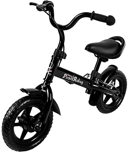 Spielwerk® Laufrad ab 2 Jahre Bremse 10 Zoll Reifen Lenkrad Sattel Höhenverstellbar Kinder Balance Bike Lauflernrad Tragegriff Junge Mädchen Schwarz