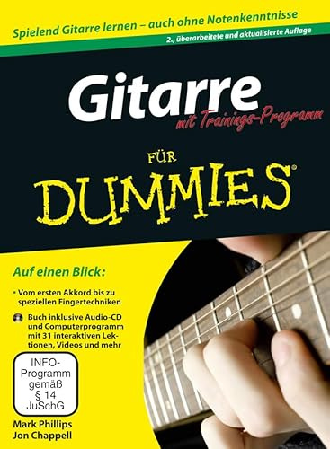 Gitarre für Dummies mit Trainings-Programm: Gitarre spielen lernen - auch ohne Notenkenntnisse. Audio-CD und Computerprogramm mit 31 interaktiven Lektionen, Videos und mehr