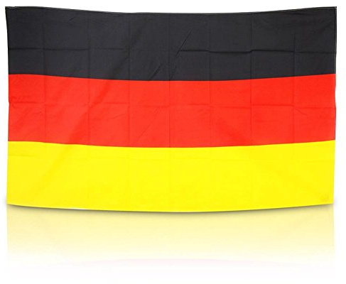 Flagge Deutschland 90 x 150 cm Fahne mit 2 Ösen 100g/m² Stoffgewicht Hissflagge Mast