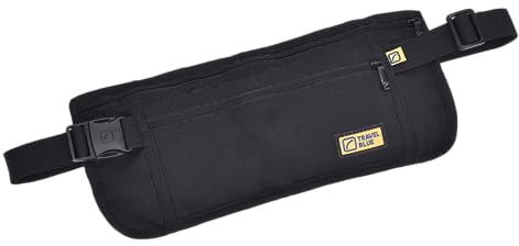 Travel Blue Ultra-Slim Money Safe Bauchtasche Damen & Herren, Bauchtasche Alternative – Versteckt Geld, Kreditkarten, Reisepass, Atmungsaktives Material, Verstellbarer Gurt 08