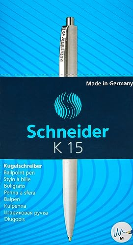 Schneider 3080 K 15 Druckkugelschreiber (dokumentenechte Mine - Strichstärke M, Schreibfarbe: blau) 50 Stück sortiert
