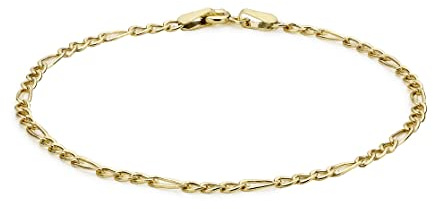 Carissima Gold Damen 9k (375) Gelbgold Hollow Figaro Fußkette
