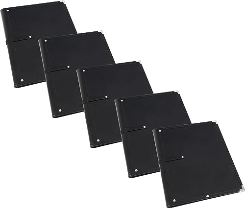 Classic Cantabile Notenmappe Standard Schwarz 5er Set, 335 x 280 mm | 335 x 280 mm, Füllhöhe ca. 2 cm, Schwarzes Kunstleder, 4 Metall Schutzecken, Sperrband, Handschlaufe, Elastische Bänder