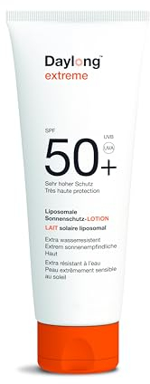 Daylong Extreme Lait solaire liposomal SPF 50+, 200 ml, Crème solaire visage et corps, tous types de peaux, filtres larges spectres UVA / UVB : Tinosorb S & M, Aloe vera, Vitamine E