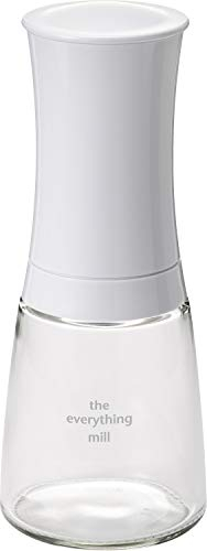 KYOCERA vidr CM-20C-WH, Molino para Hierbas y Especias, Molinillo de cerámica, Ajustable de Grueso a Fino, Recipiente de Vidrio, Blanco, Weiß, 6.3x6.3x15.8 cm