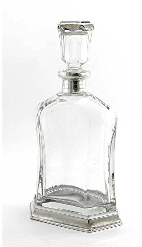 Botella de vidrio soplado y peltre para Whisky Design Minimal cavagnini